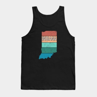 Indiana State Pride Retro Outline Tank Top